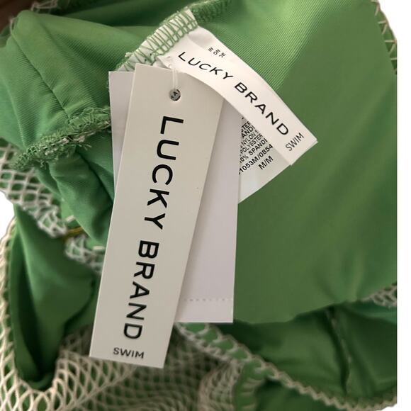 Lucky Brand Green Fishnet Swimsuit One Piece Green Medium - Picture 5 of 6